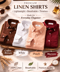 Combo Set 4 Linen Shirts Combo Pack (4 Shirts)