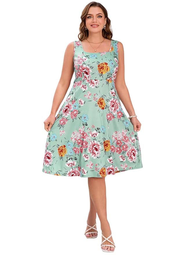 Women's & Girls Midi Solid Cami Casual Dress