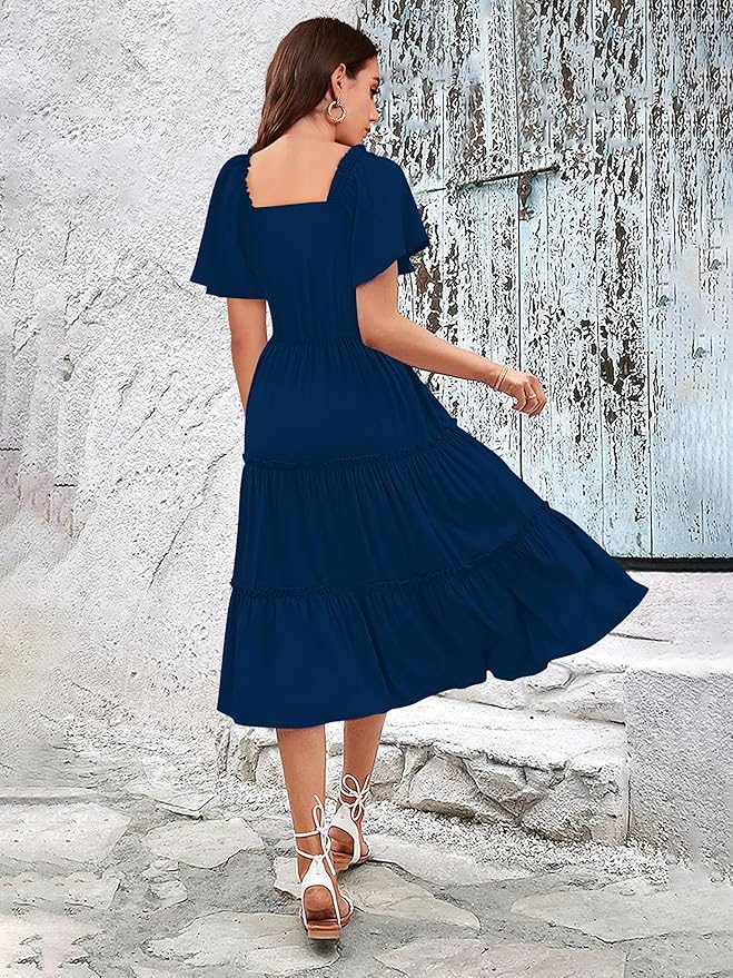 Women | Dresses for Women | Fit & Flare Dress | Anarkali Dress for Women | Midi Length Dress | Rayon Dresses | One Piece Dress for Women - Image 11