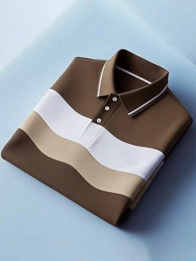 Men's Classic Business Water Ripple Logo Print Button-Down Shirt Big & Tall - Image 5
