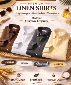 Combo Set 2 Linen Shirts Combo Pack (4 Shirts)
