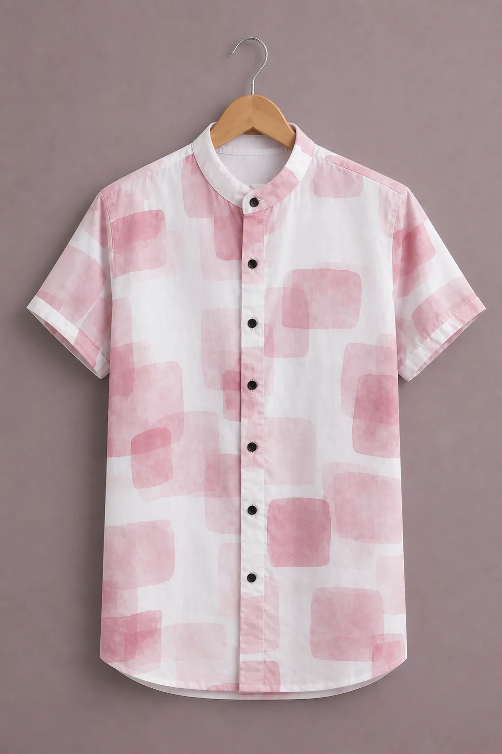 Fabzone™ Premium Abstract Soft Print Shirt for Men – Light Pink Designer Half Sleeve Casual Shirt