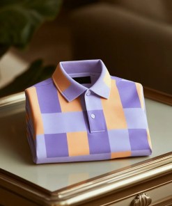 Men's Vintage Colorblock Plaid Logo Button Lapel Shirt Big & Tall