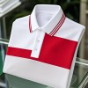 Men's Classic Business Stripe Logo Print Button-Down Shirt Big & Tall