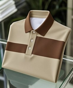 Men's Classic Business Colorblock Logo Button-Down Short Sleeve Shirt Big & Tall