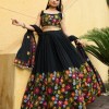 Premium Black Floral Embroidered Georgette Lehenga Choli with Designer Dupatta